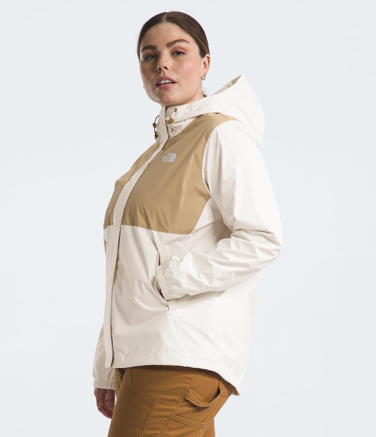 imageTHE NORTH FACE Womens Antora Waterproof Breathable Rain CoatWhite DuneKhaki Stone
