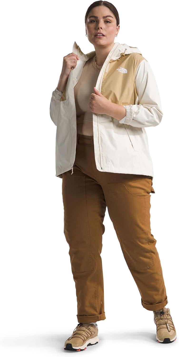 imageTHE NORTH FACE Womens Antora Waterproof Breathable Rain CoatWhite DuneKhaki Stone