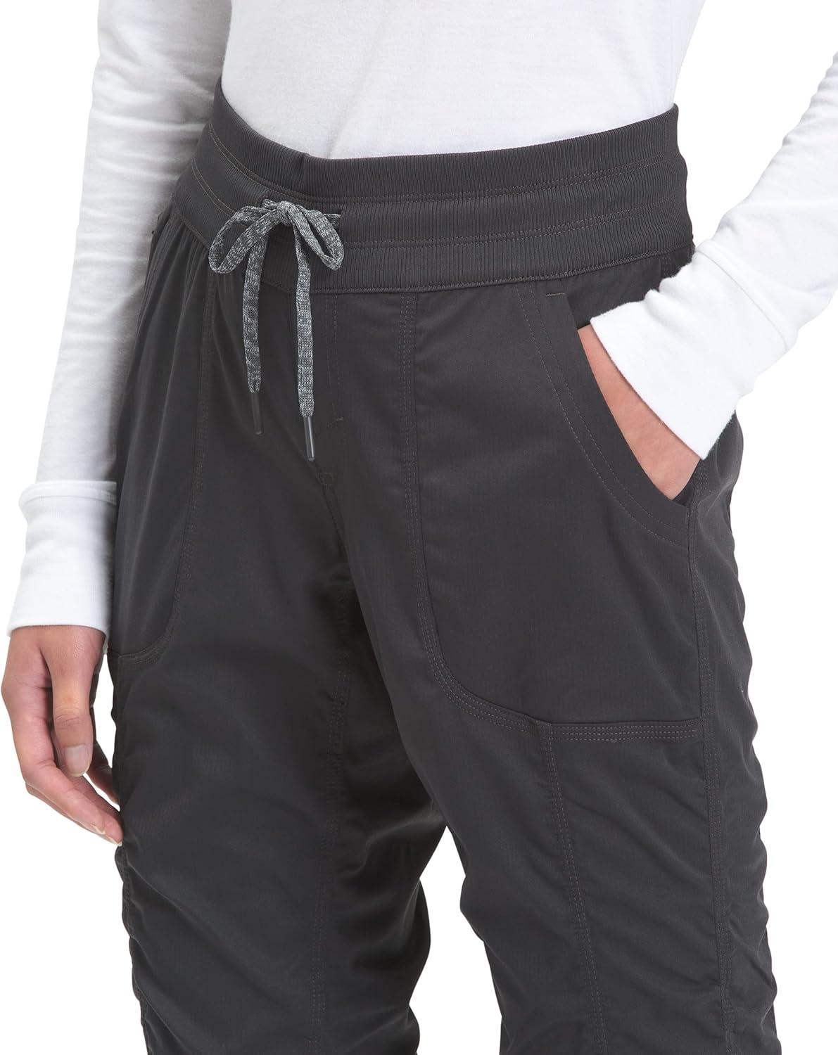 imageTHE NORTH FACE Womens Aphrodite 20 Capri Moisture Wicking Jogger Pants Water Repellent UPF 40 Rib Knit WaistbandAsphalt Grey