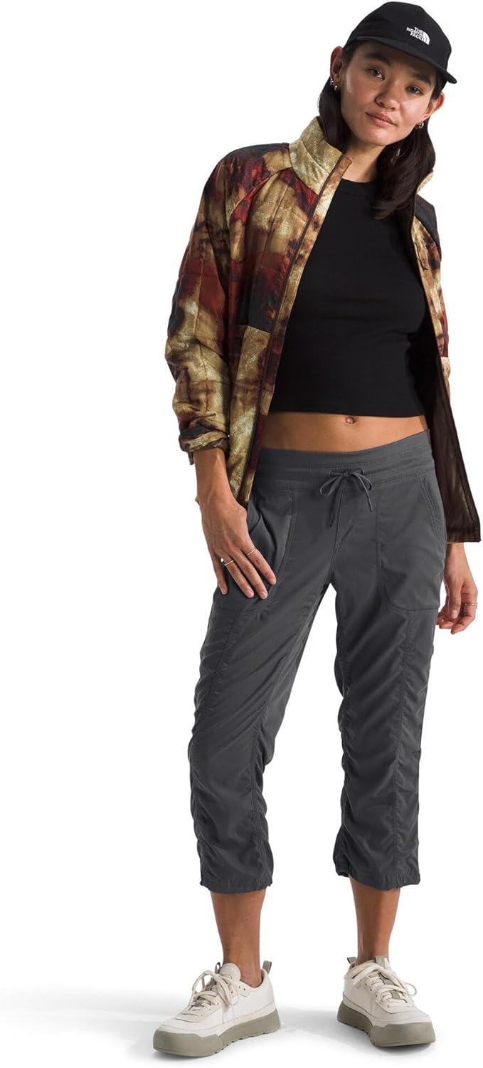 imageTHE NORTH FACE Womens Aphrodite 20 Capri Moisture Wicking Jogger Pants Water Repellent UPF 40 Rib Knit WaistbandAsphalt Greynpf