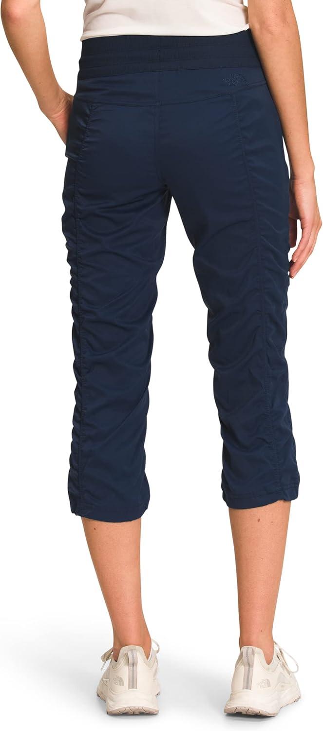 imageTHE NORTH FACE Womens Aphrodite 20 Capri Moisture Wicking Jogger Pants Water Repellent UPF 40 Rib Knit WaistbandSummit Navy