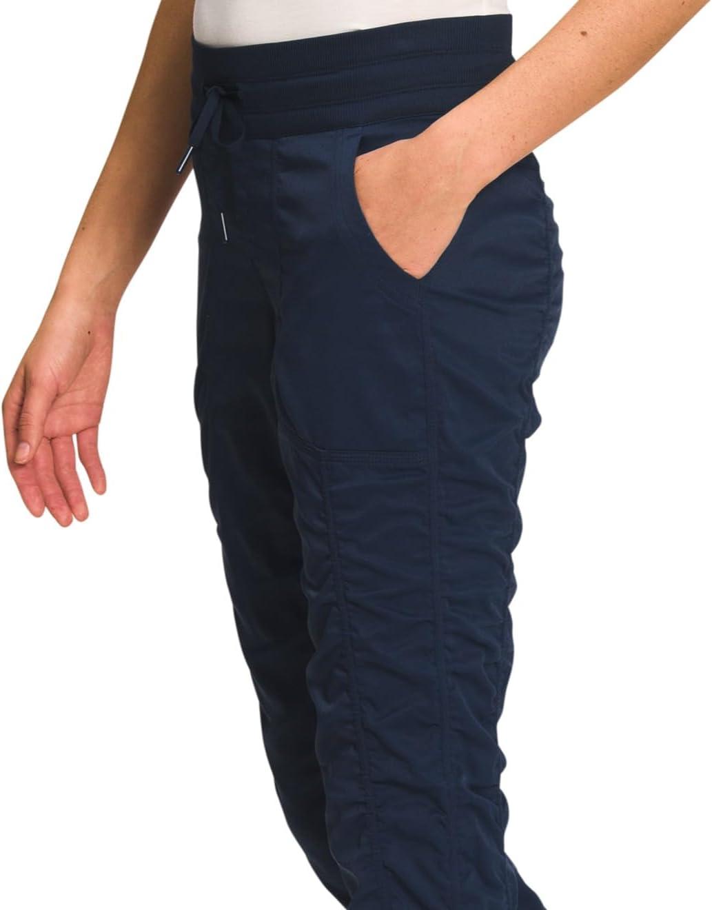 imageTHE NORTH FACE Womens Aphrodite 20 Capri Moisture Wicking Jogger Pants Water Repellent UPF 40 Rib Knit WaistbandSummit Navy