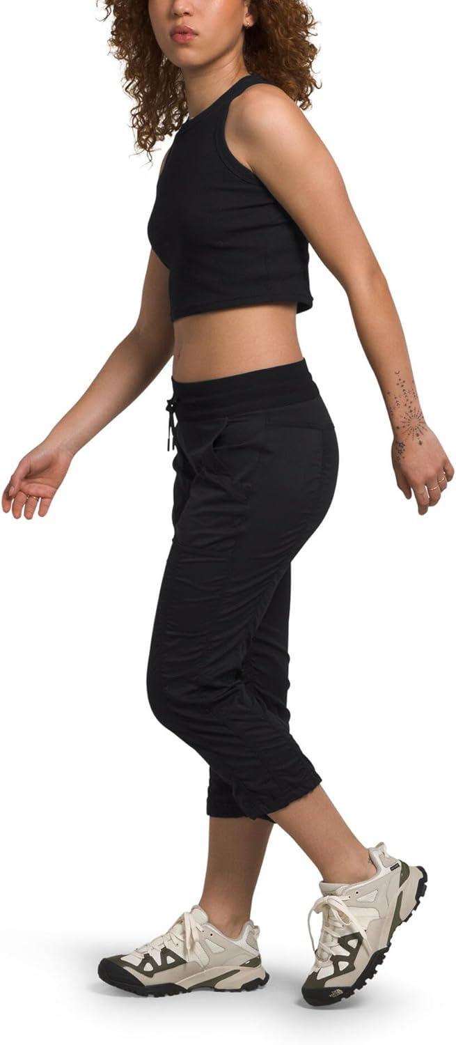 imageTHE NORTH FACE Womens Aphrodite 20 Capri Moisture Wicking Jogger Pants Water Repellent UPF 40 Rib Knit WaistbandTnf Blacknpf