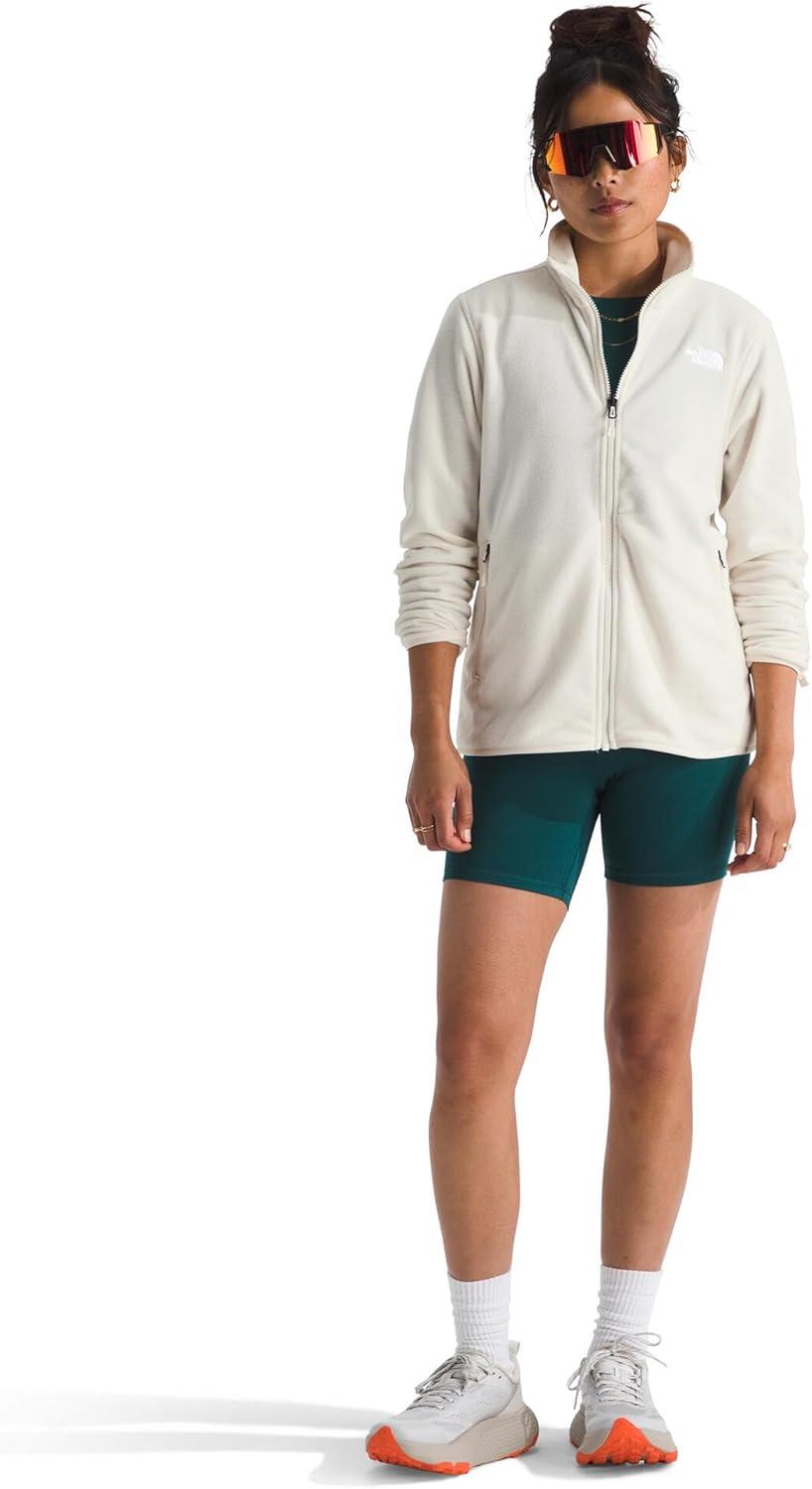 imageTHE NORTH FACE Womens Glacier Fleece Jacket Zippered Hand Pockets ampamp Stretch Binding on the Collar Cuffs ampamp HemWhite Dune