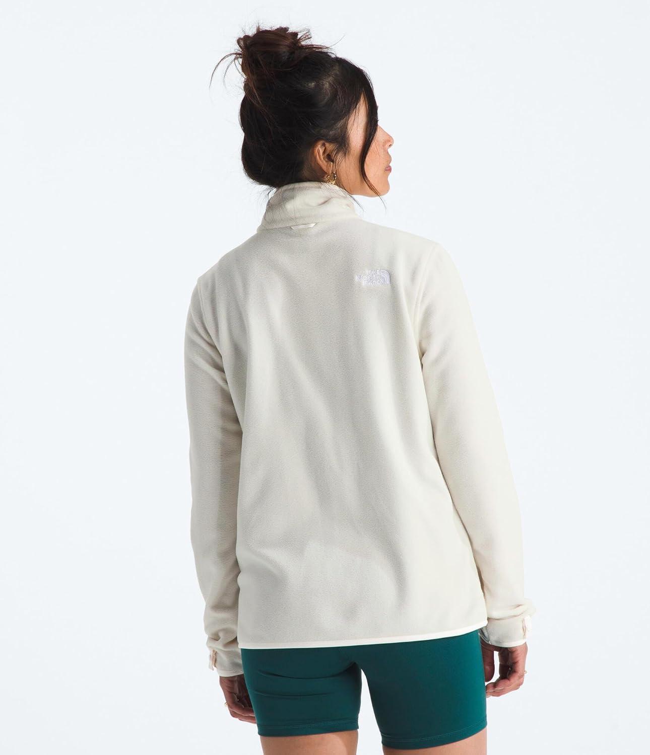 imageTHE NORTH FACE Womens Glacier Fleece Jacket Zippered Hand Pockets ampamp Stretch Binding on the Collar Cuffs ampamp HemWhite Dune