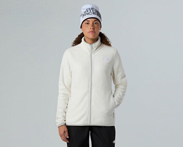 imageTHE NORTH FACE Womens Glacier Fleece Jacket Zippered Hand Pockets ampamp Stretch Binding on the Collar Cuffs ampamp HemWhite Dune