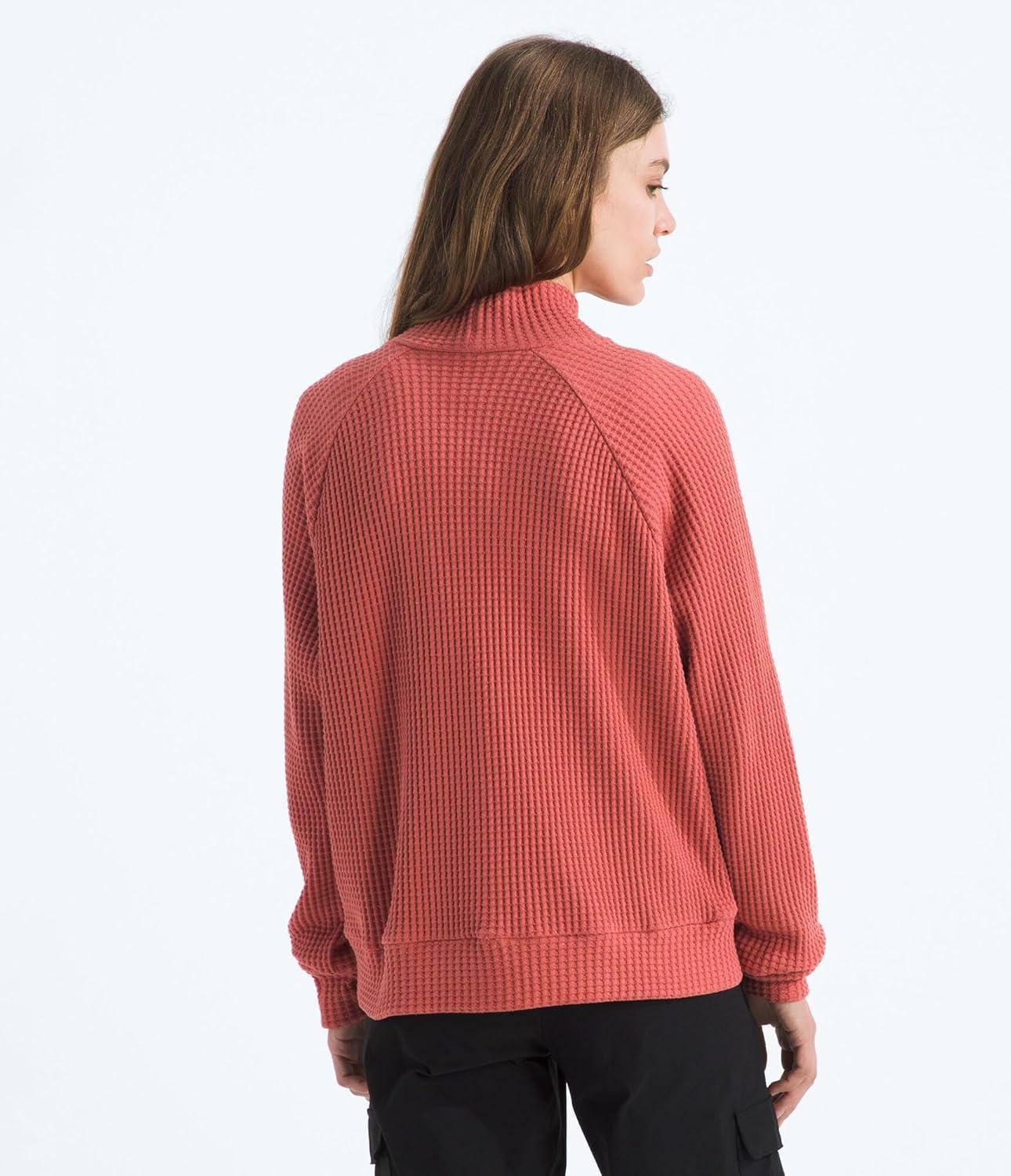 imageTHE NORTH FACE Womens Long Sleeve Mock Neck Chabot Shirt Cotton Thermal Shirt With Raglan Sleeves ampamp Funnel NeckMars Dust