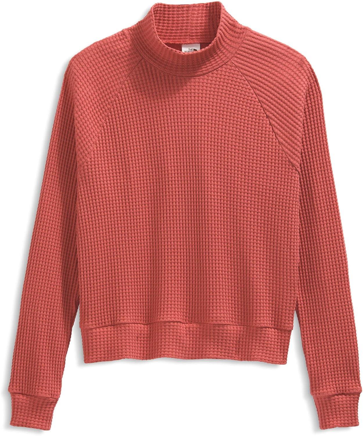 imageTHE NORTH FACE Womens Long Sleeve Mock Neck Chabot Shirt Cotton Thermal Shirt With Raglan Sleeves ampamp Funnel NeckMars Dust