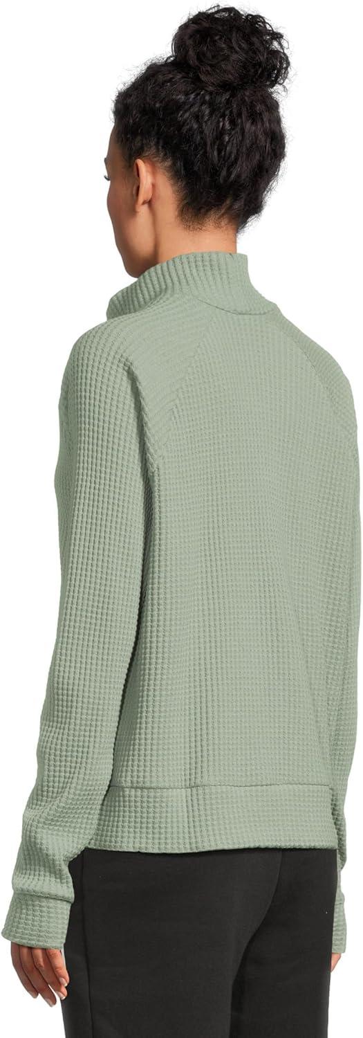 imageTHE NORTH FACE Womens Long Sleeve Mock Neck Chabot Shirt Cotton Thermal Shirt With Raglan Sleeves ampamp Funnel NeckSlate Moss
