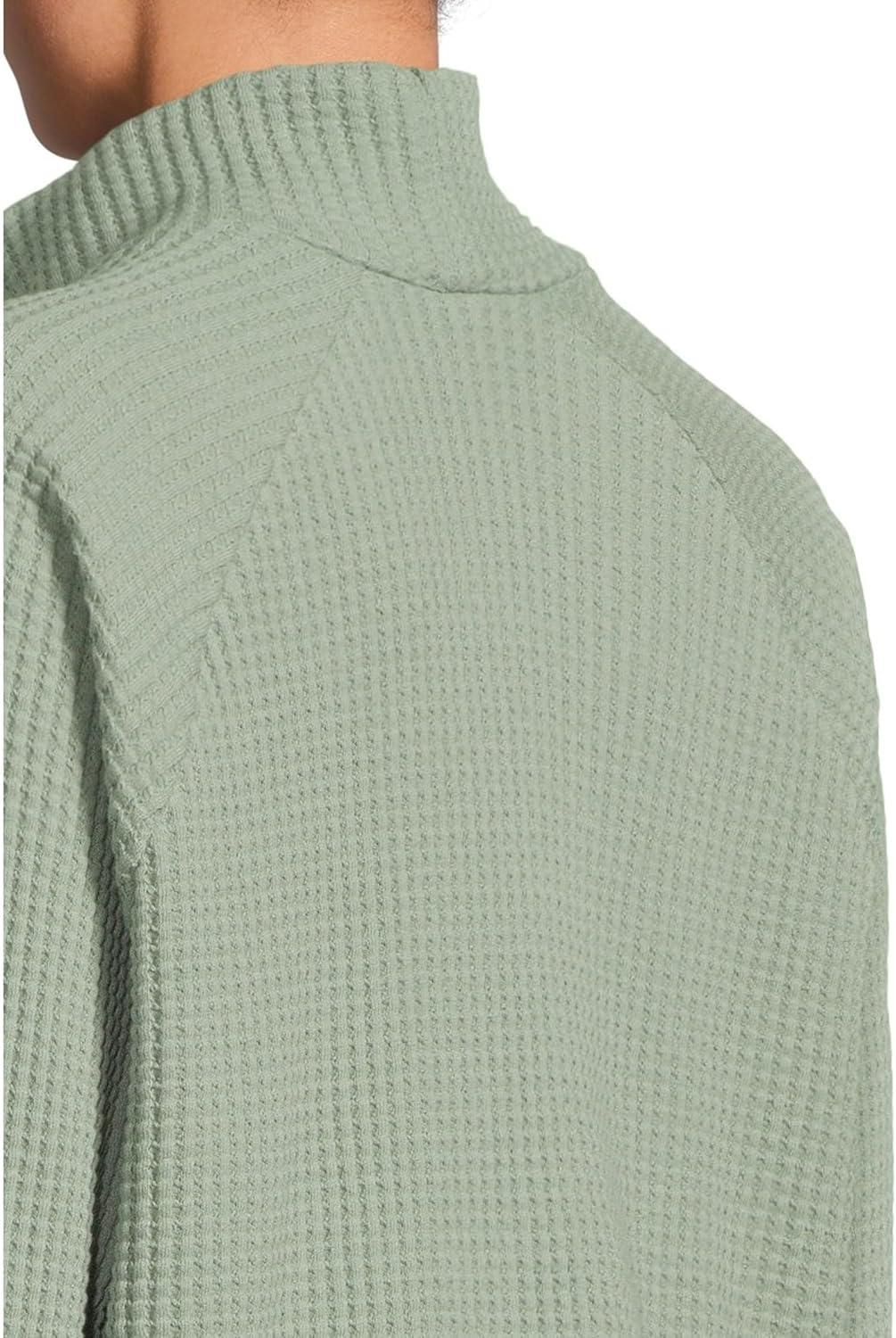 imageTHE NORTH FACE Womens Long Sleeve Mock Neck Chabot Shirt Cotton Thermal Shirt With Raglan Sleeves ampamp Funnel NeckSlate Moss