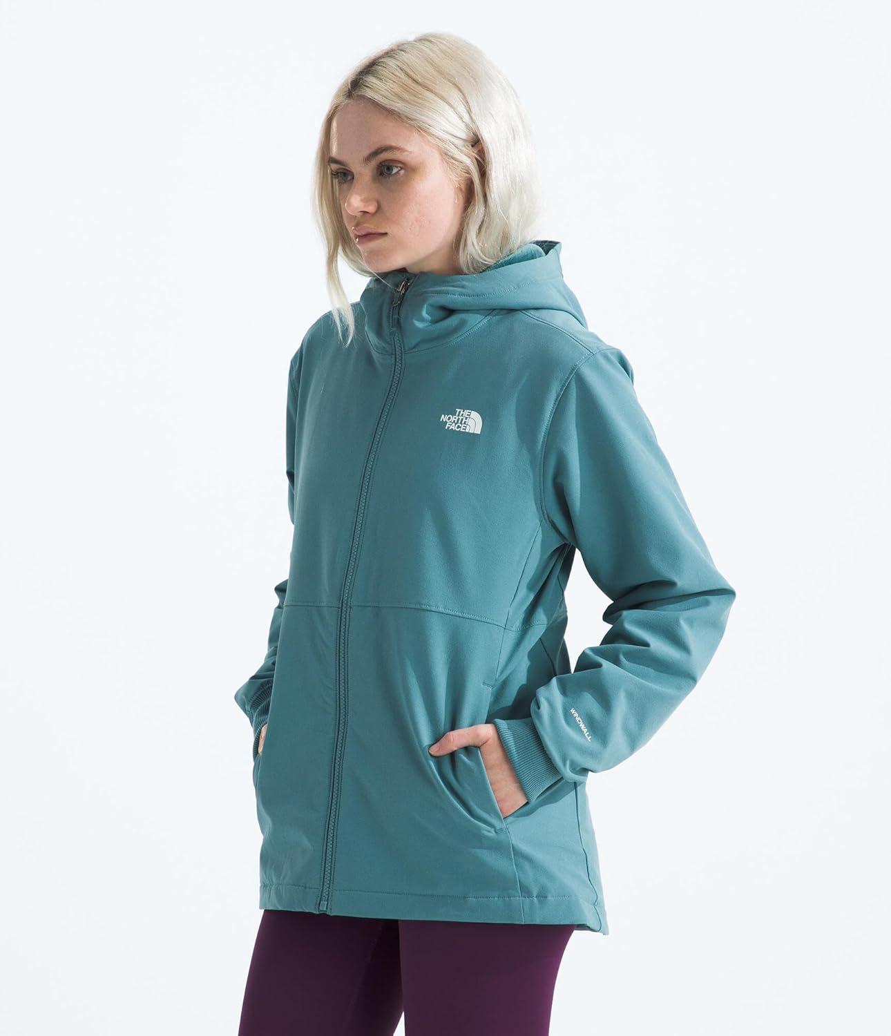 imageTHE NORTH FACE Womens Shelbe Raschel Fleece Hooded Jacket Standard ampamp Plus Size Fleece Lining Wind ampamp Water ResistantAlgae Blue