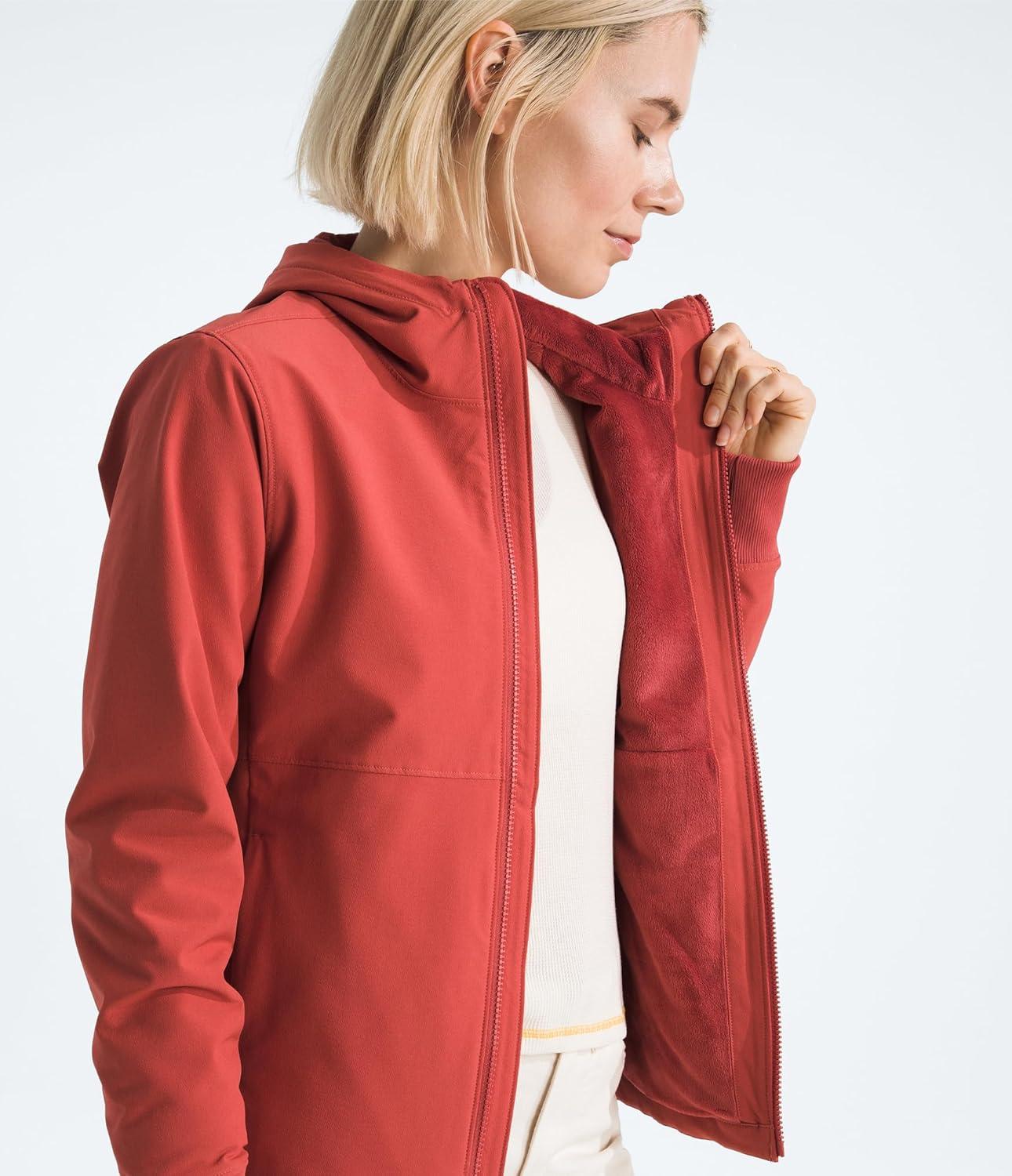 imageTHE NORTH FACE Womens Shelbe Raschel Fleece Hooded Jacket Standard ampamp Plus Size Fleece Lining Wind ampamp Water ResistantMars Dust