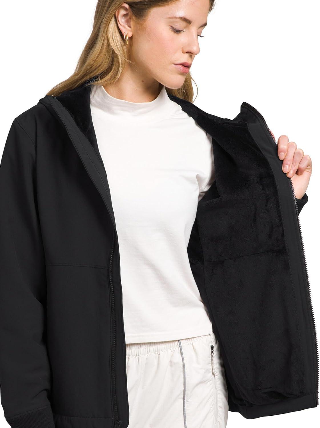 imageTHE NORTH FACE Womens Shelbe Raschel Fleece Hooded Jacket Standard ampamp Plus Size Fleece Lining Wind ampamp Water ResistantTnf Blacknpf