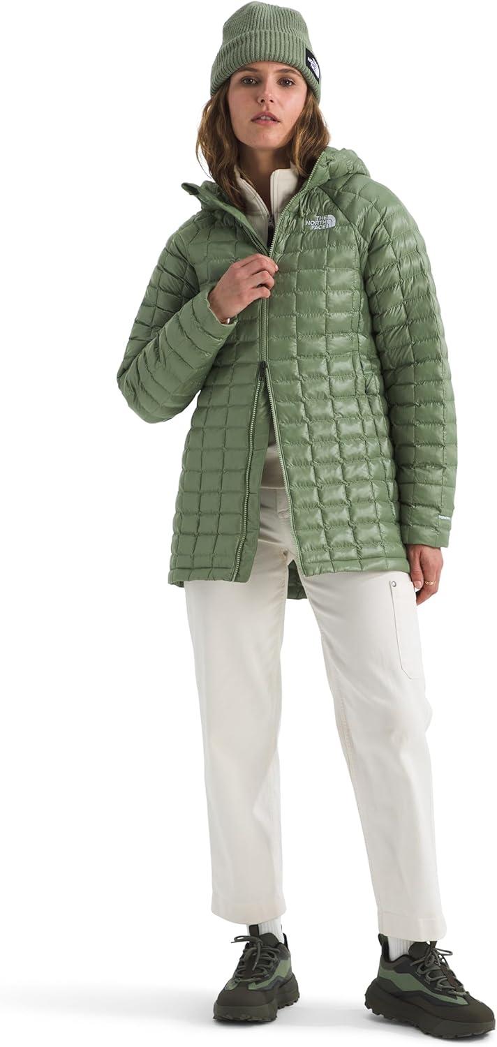 imageTHE NORTH FACE Womens Thermoball Hooded Parka Standard ampamp Plus Size High Loft Insulation Wind ampamp Water ResistantBark Mist