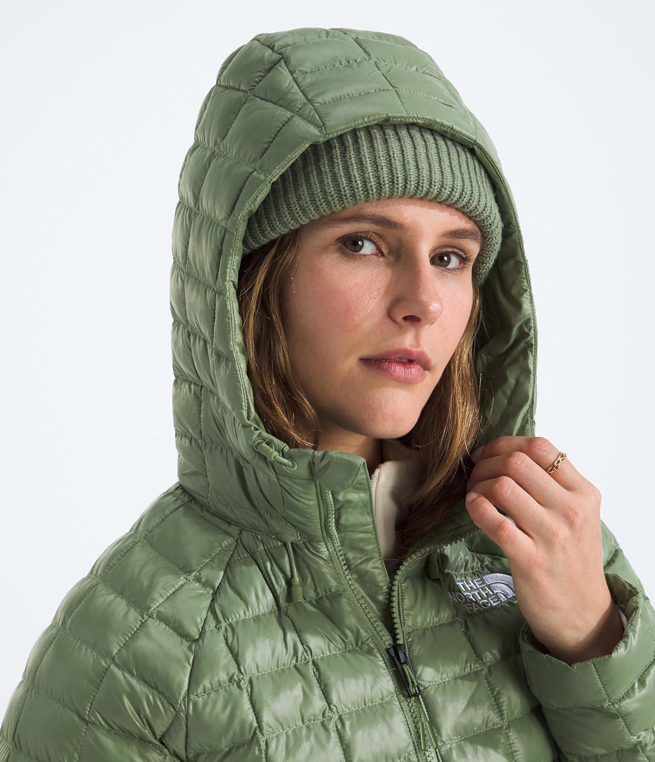 imageTHE NORTH FACE Womens Thermoball Hooded Parka Standard ampamp Plus Size High Loft Insulation Wind ampamp Water ResistantBark Mist