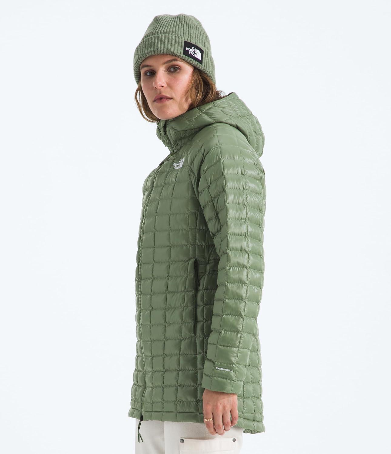 imageTHE NORTH FACE Womens Thermoball Hooded Parka Standard ampamp Plus Size High Loft Insulation Wind ampamp Water ResistantBark Mist