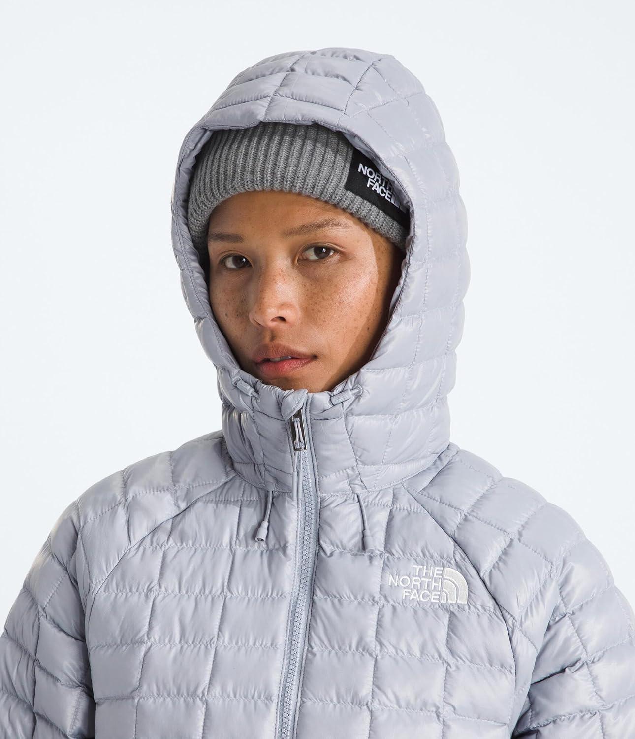 imageTHE NORTH FACE Womens Thermoball Hooded Parka Standard ampamp Plus Size High Loft Insulation Wind ampamp Water ResistantBlue Flax