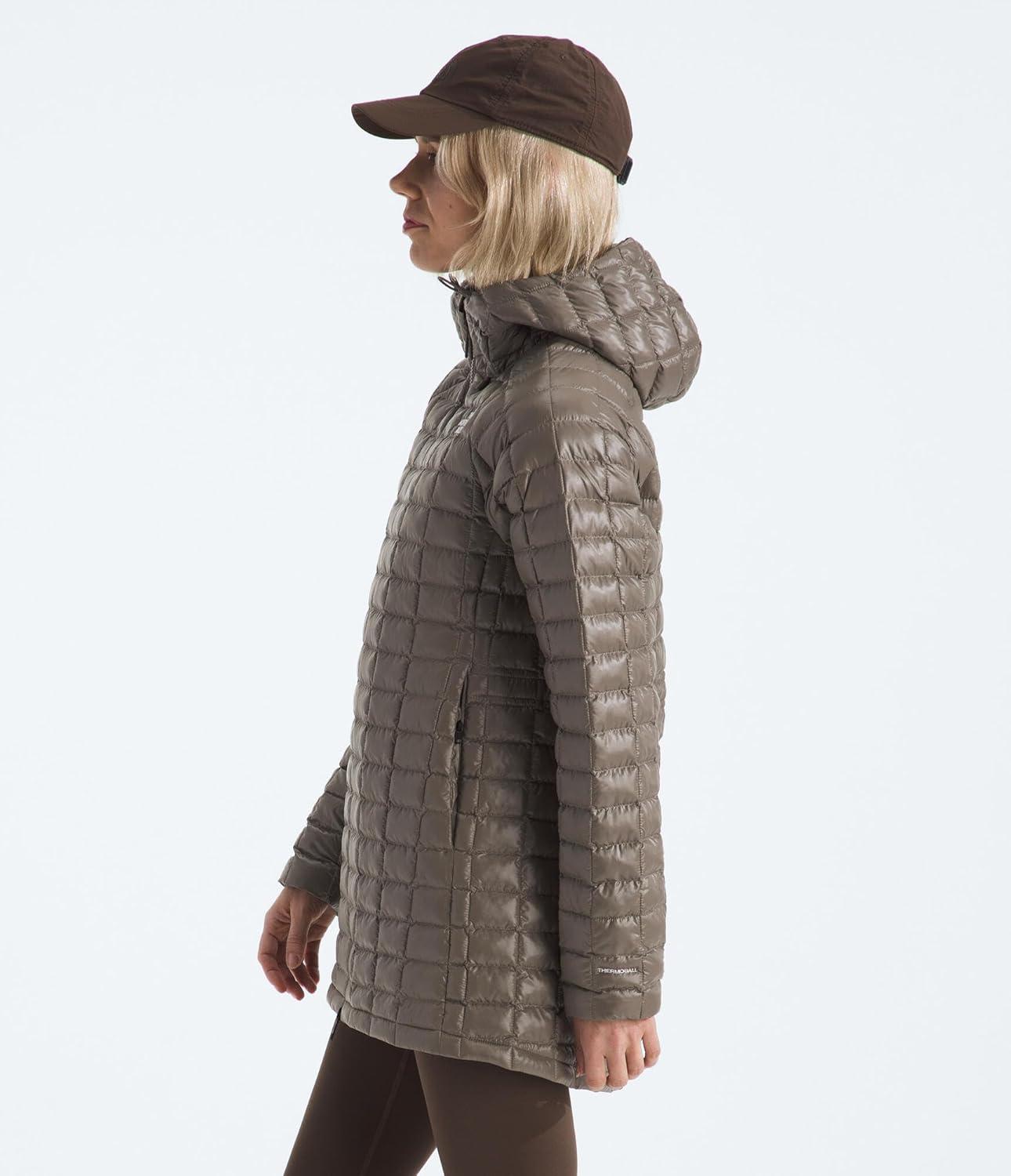 imageTHE NORTH FACE Womens Thermoball Hooded Parka Standard ampamp Plus Size High Loft Insulation Wind ampamp Water ResistantMocha Brown