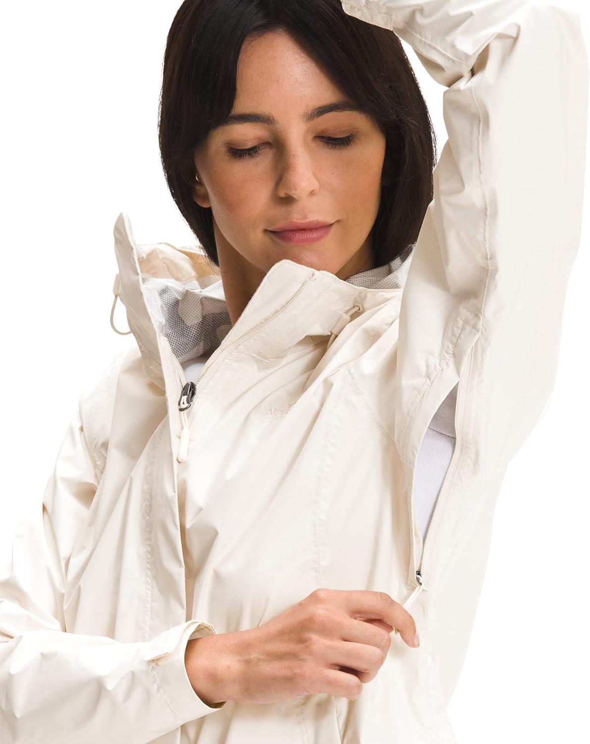 imageTHE NORTH FACE Womens Venture 2 Waterproof Hooded Rain Jacket Raincoat With Breathable Dryvent 25l Fabric PitzipsGardenia White