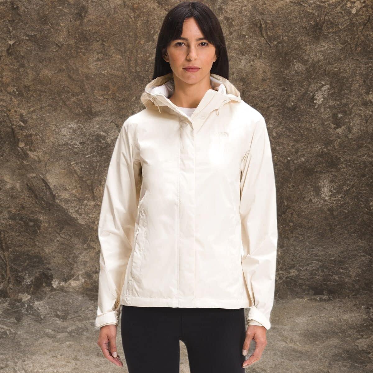 imageTHE NORTH FACE Womens Venture 2 Waterproof Hooded Rain Jacket Raincoat With Breathable Dryvent 25l Fabric PitzipsGardenia White