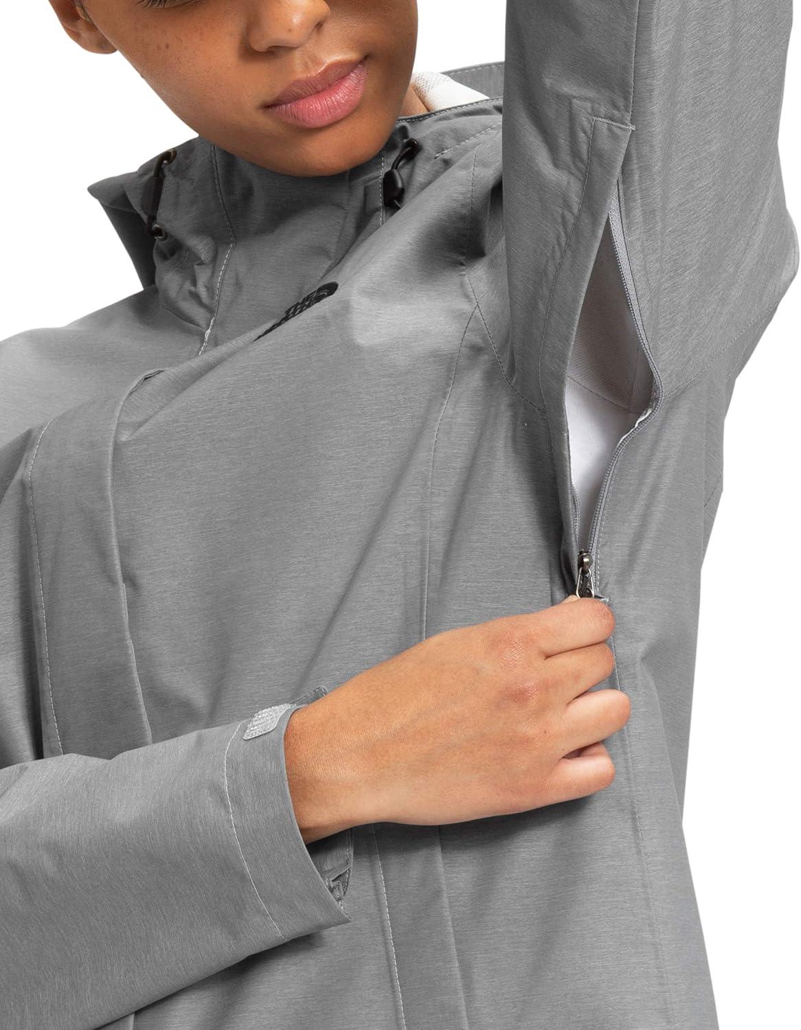 imageTHE NORTH FACE Womens Venture 2 Waterproof Hooded Rain Jacket Raincoat With Breathable Dryvent 25l Fabric PitzipsTnf Medium Heather Grey