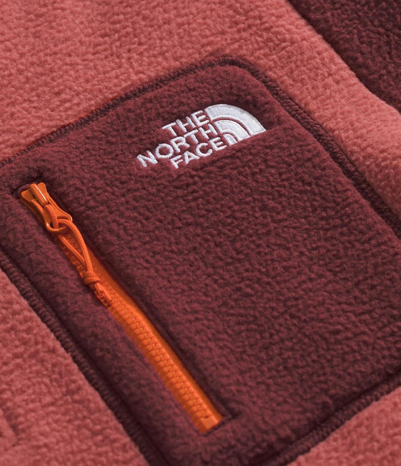 imageTHE NORTH FACE Womens Yumiori Quarter Zip Jacket Lightweight Fleece Pullover with Embroidered Logo Secure Zip PocketsMars DustSumacSolar Flare