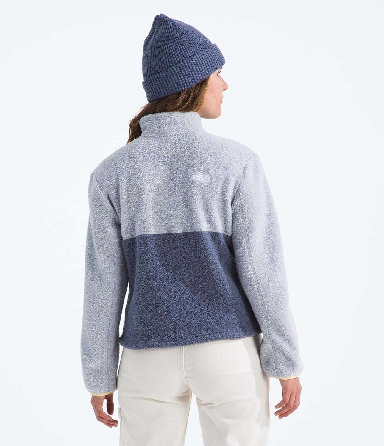 imageTHE NORTH FACE Womens Yumiori Quarter Zip Jacket Lightweight Fleece Pullover with Embroidered Logo Secure Zip PocketsTwilight GalaxyBlue FlaxMineral Salt