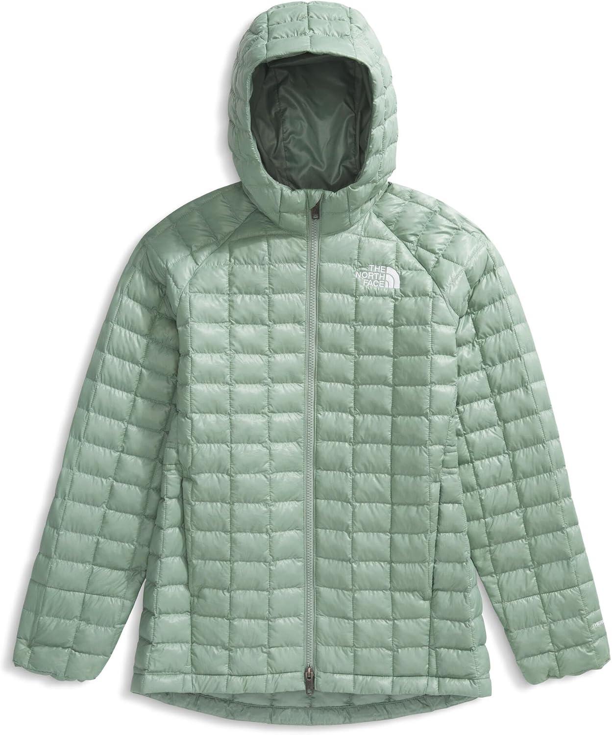 imageTHE NORTH FACE girls Thermoball Parka Highloft Insulation Ripstop Fabric 3 Piece Hood Chin GuardSlate Moss