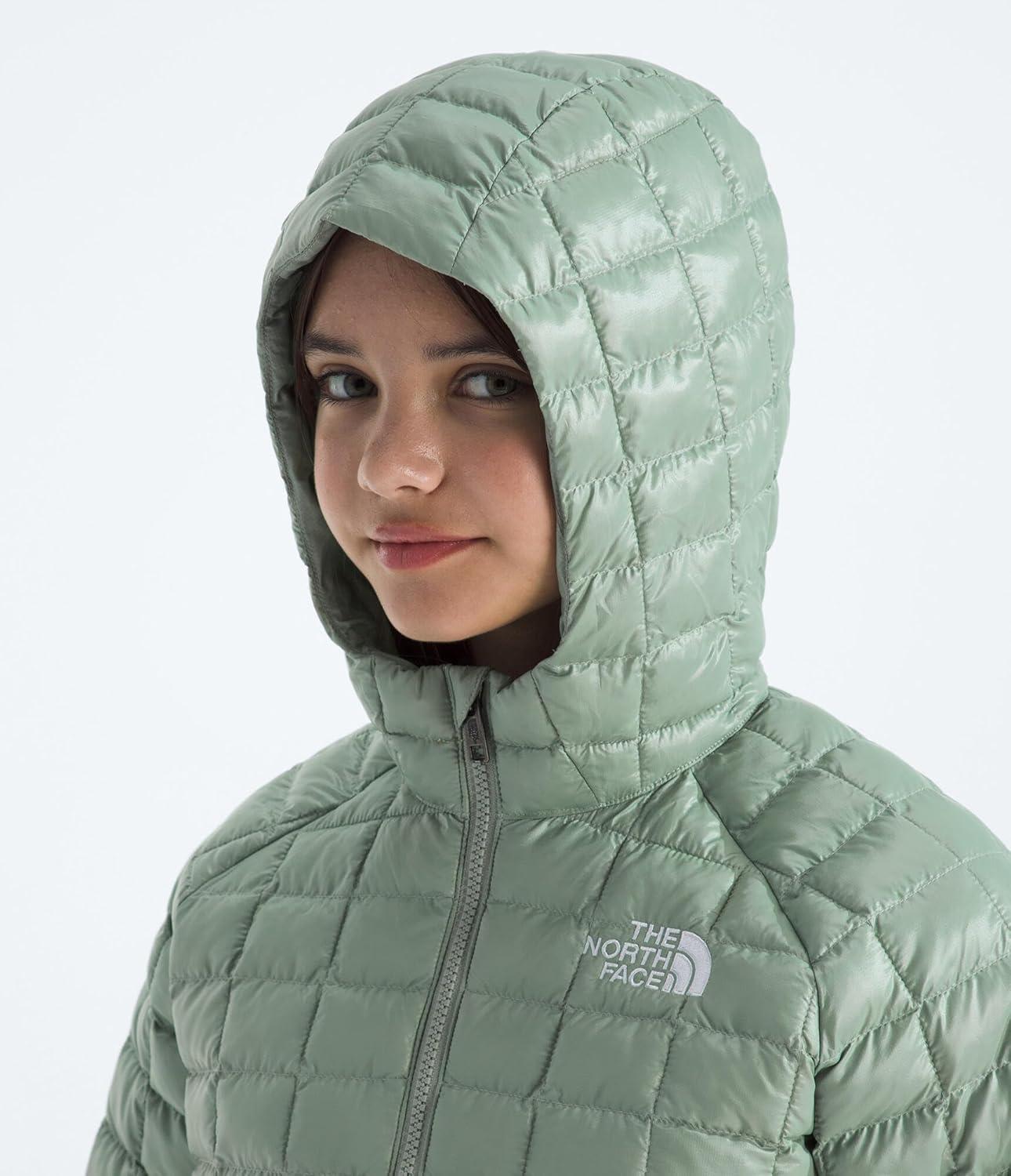 imageTHE NORTH FACE girls Thermoball Parka Highloft Insulation Ripstop Fabric 3 Piece Hood Chin GuardSlate Moss