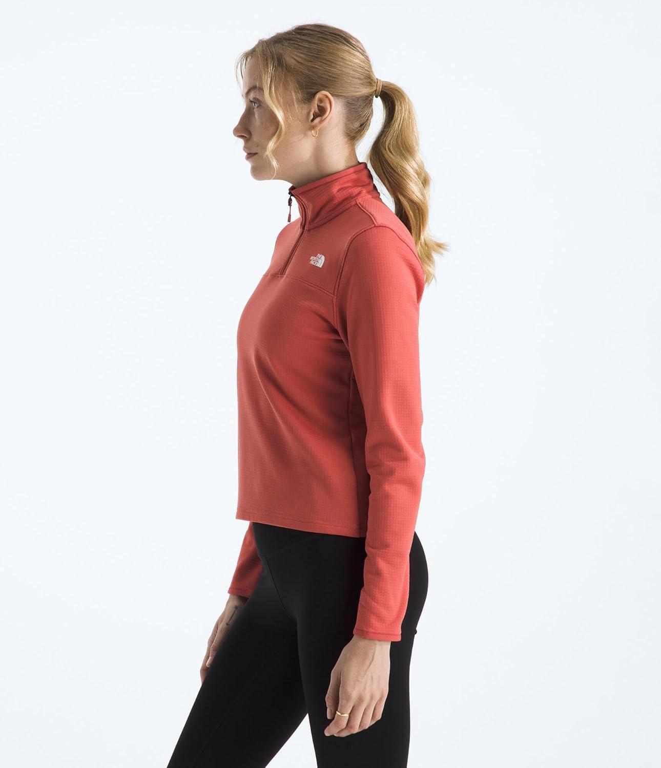 imageTHE NORTH FACE womens Cedar Trail Grid Fleece Quarter Zip Jacket Cold Weather Top With Durable Reinforced BindingsMars Dust