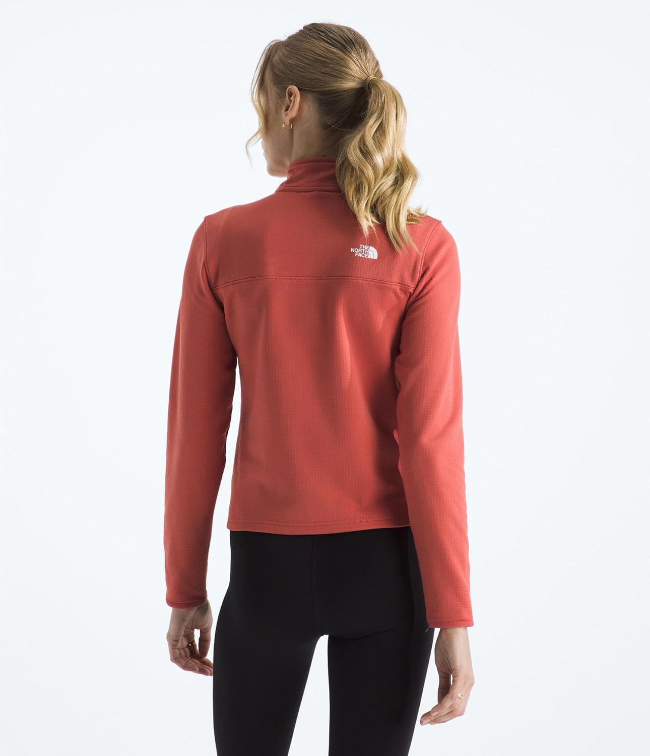 imageTHE NORTH FACE womens Cedar Trail Grid Fleece Quarter Zip Jacket Cold Weather Top With Durable Reinforced BindingsMars Dust
