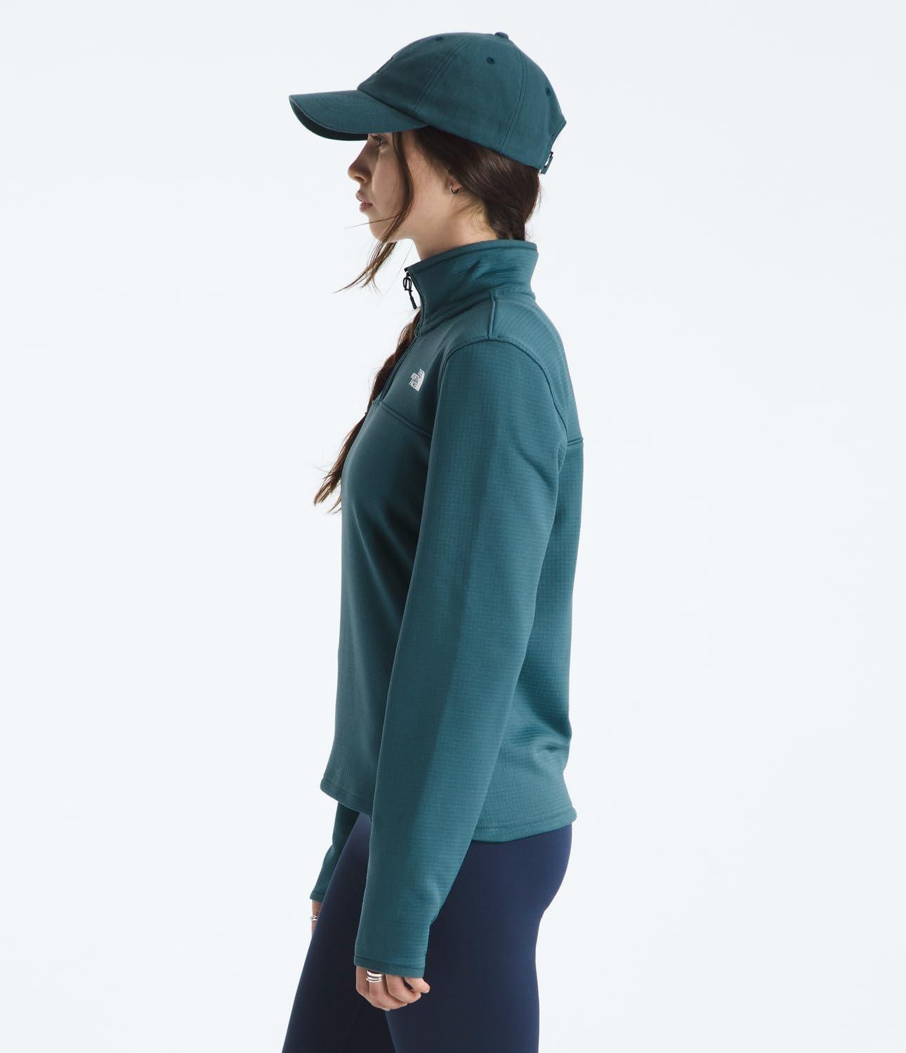imageTHE NORTH FACE womens Cedar Trail Grid Fleece Quarter Zip Jacket Cold Weather Top With Durable Reinforced BindingsSpace