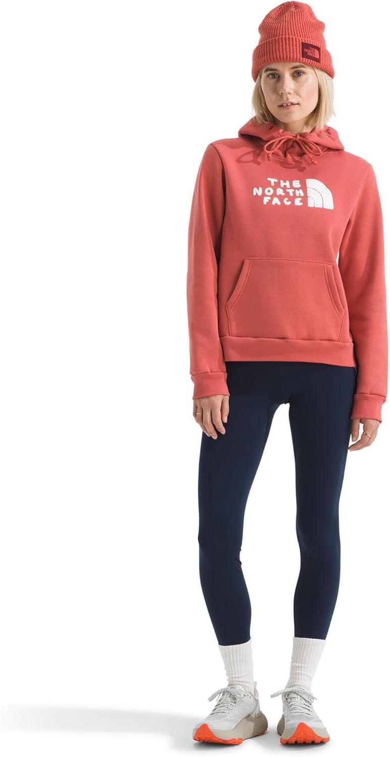 imageTHE NORTH FACE womens Evolution Sketch Logo Half Dome Hoodie Hood With Adjustable Drawcord Kangaroo Hand PocketMars Dust