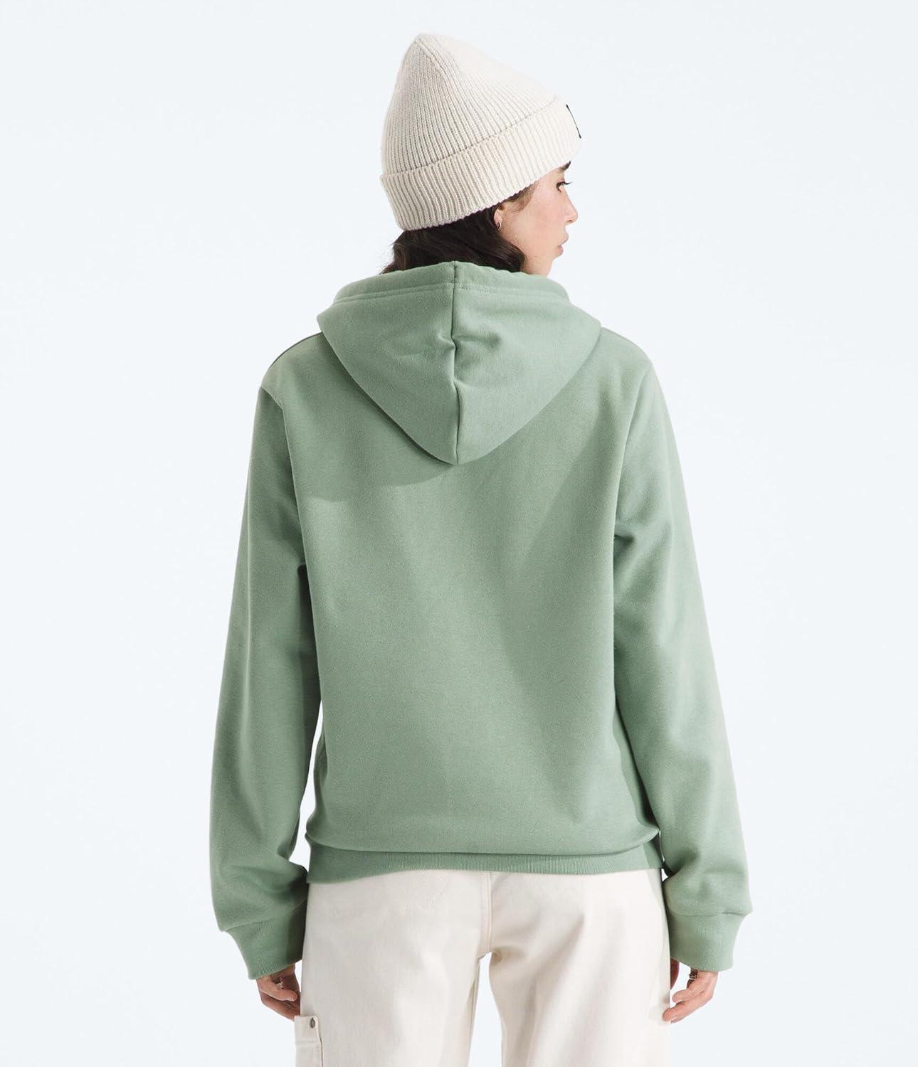 imageTHE NORTH FACE womens Evolution Sketch Logo Half Dome Hoodie Hood With Adjustable Drawcord Kangaroo Hand PocketSlate Moss