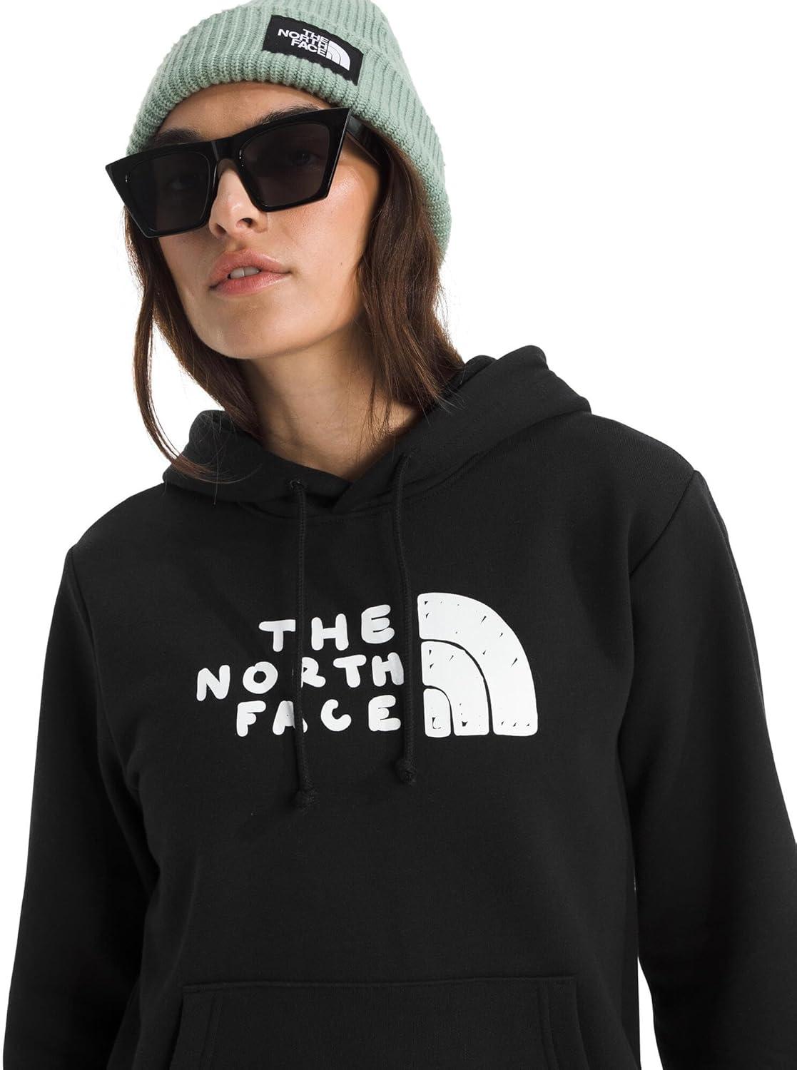 imageTHE NORTH FACE womens Evolution Sketch Logo Half Dome Hoodie Hood With Adjustable Drawcord Kangaroo Hand PocketTnf Black