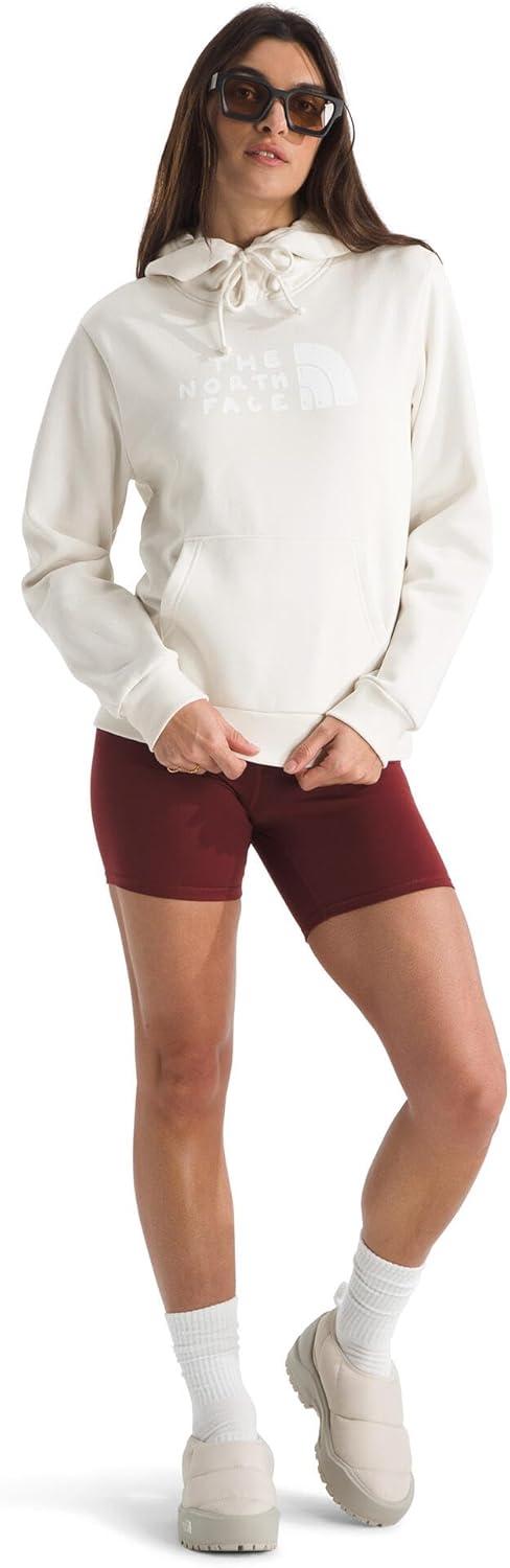 imageTHE NORTH FACE womens Evolution Sketch Logo Half Dome Hoodie Hood With Adjustable Drawcord Kangaroo Hand PocketWhite Dune