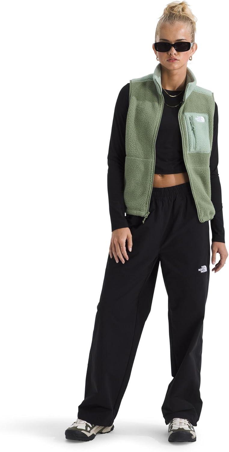 imageTHE North Face Womens Yumiori Vest Lightweight Fleece Zip Up with Stretch Fabric Inner Cinch Cord ampamp Secure Zip PocketsBark MistSlate Moss