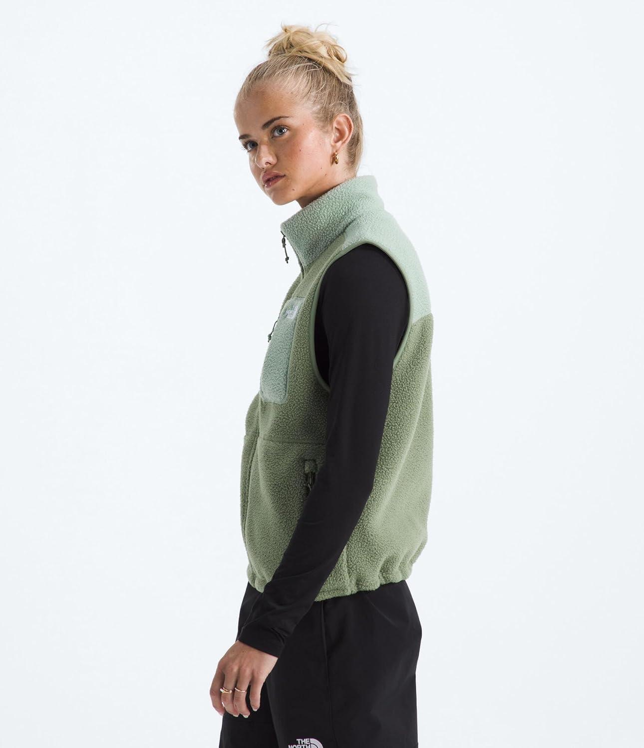 imageTHE North Face Womens Yumiori Vest Lightweight Fleece Zip Up with Stretch Fabric Inner Cinch Cord ampamp Secure Zip PocketsBark MistSlate Moss