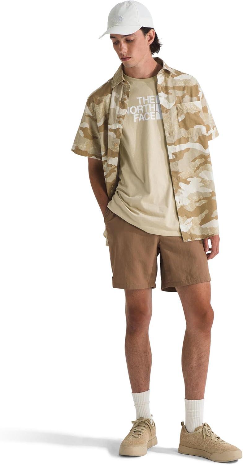 imageThe North FACE Mens Core Half Dome ShortSleeve Tee Regular Fit Cotton Shirt with Graphic Design ampamp Ribbed CollarGravelTnf White