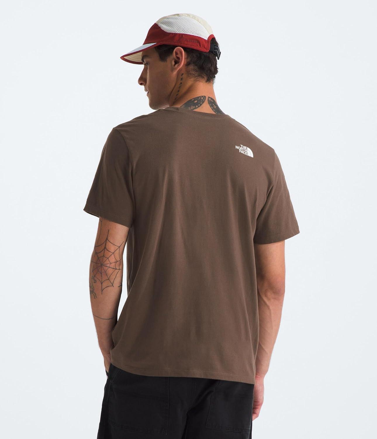 imageThe North FACE Mens Core Half Dome ShortSleeve Tee Regular Fit Cotton Shirt with Graphic Design ampamp Ribbed CollarSmokey BrownTnf White