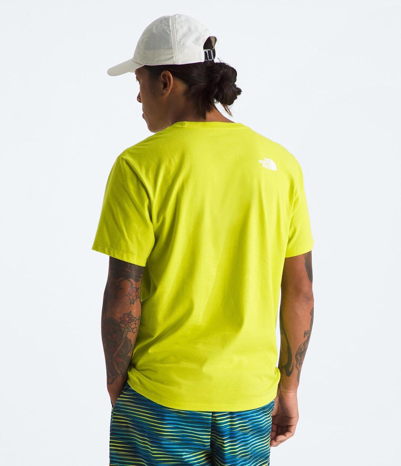 imageThe North FACE Mens Core Half Dome ShortSleeve Tee Regular Fit Cotton Shirt with Graphic Design ampamp Ribbed CollarSulphur Spring GreenTnf White