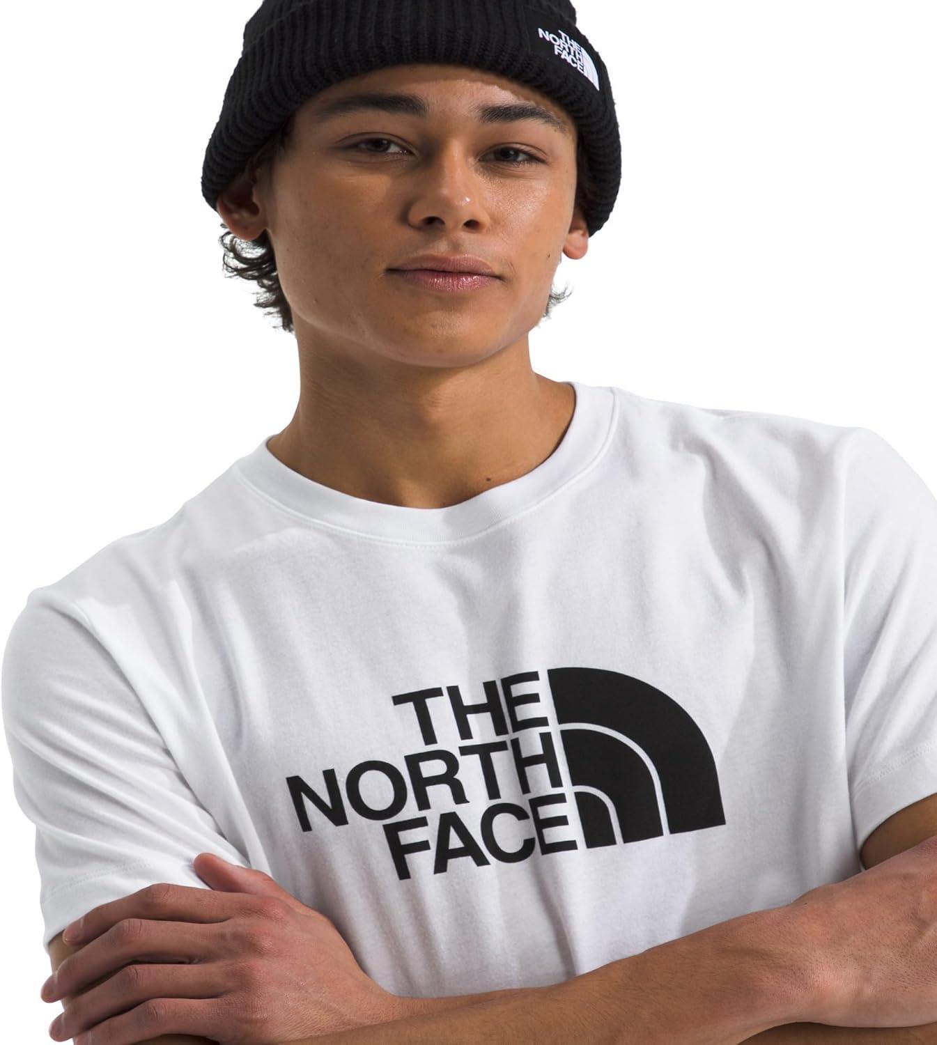 imageThe North FACE Mens Core Half Dome ShortSleeve Tee Regular Fit Cotton Shirt with Graphic Design ampamp Ribbed CollarTnf WhiteTnf Black