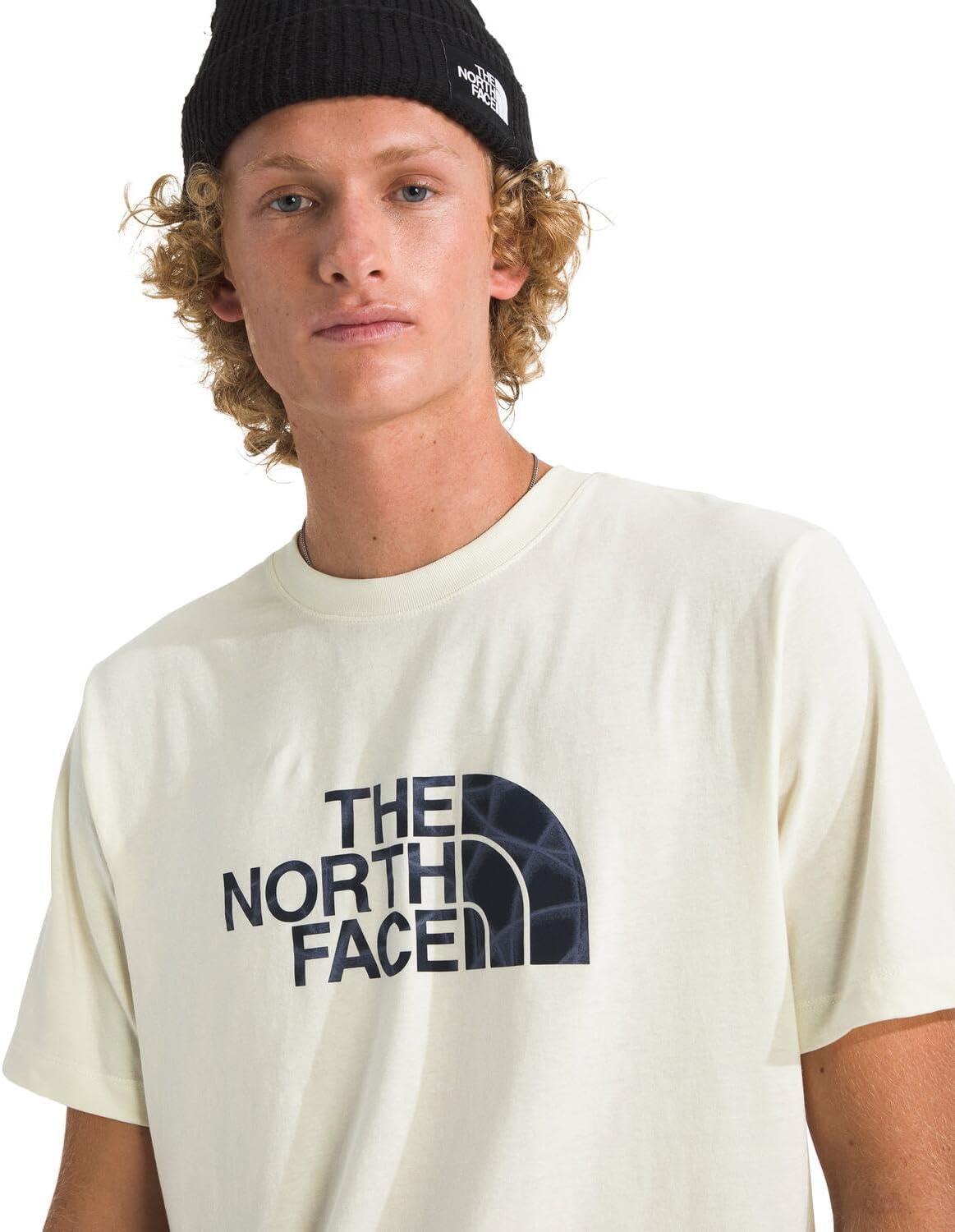 imageThe North FACE Mens Evolution Sun Halos Half Dome ShortSleeve TeeWhite Dune
