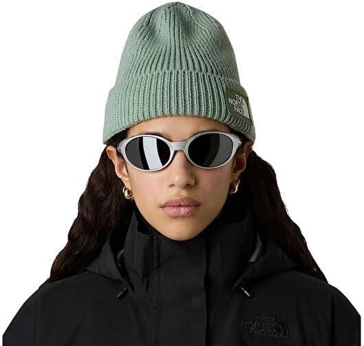imageThe North FACE UnisexAdult TNF Logo Box Cuffed BeanieSlate MossBark Mist