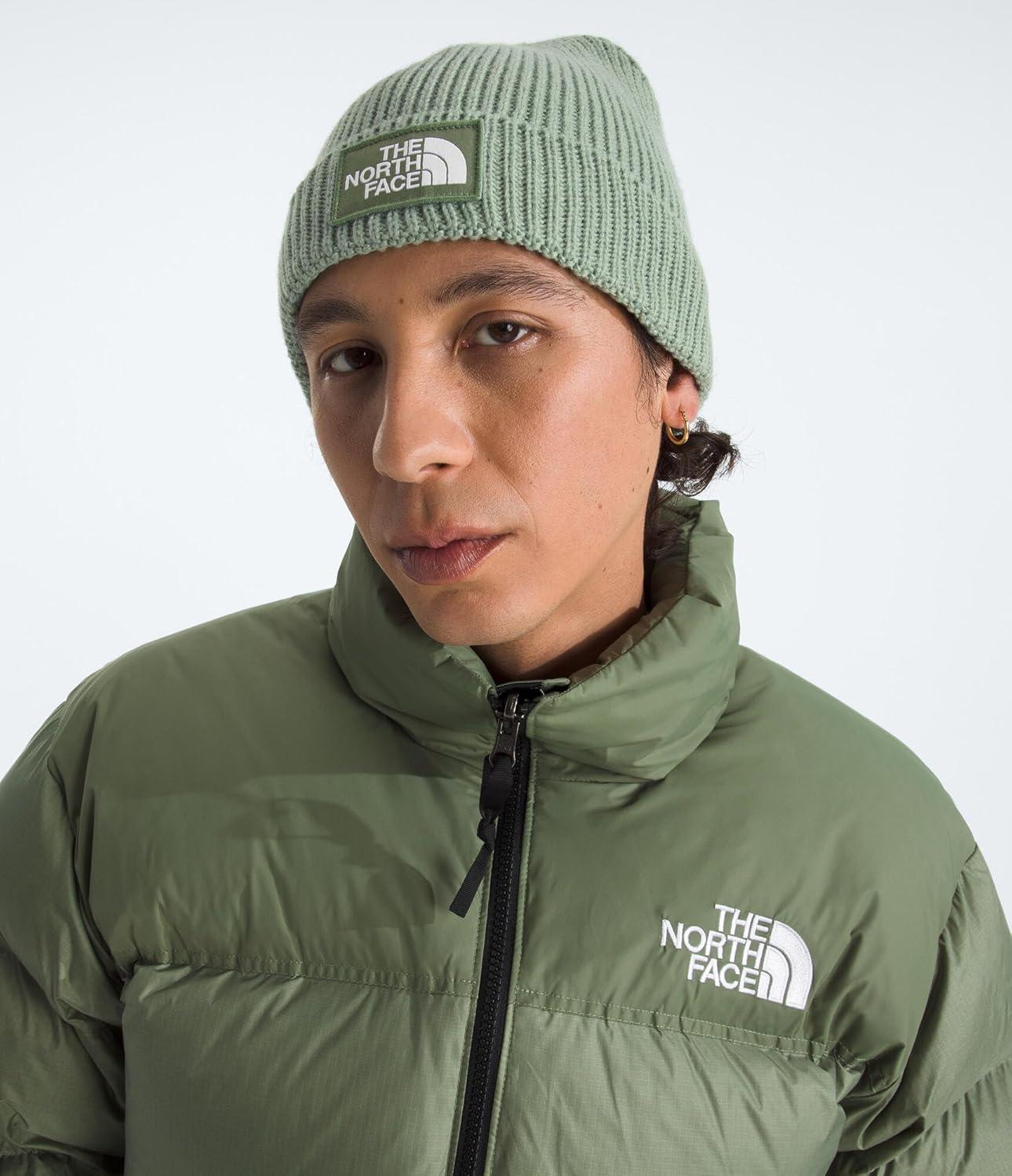 imageThe North FACE UnisexAdult TNF Logo Box Cuffed BeanieSlate MossBark Mist