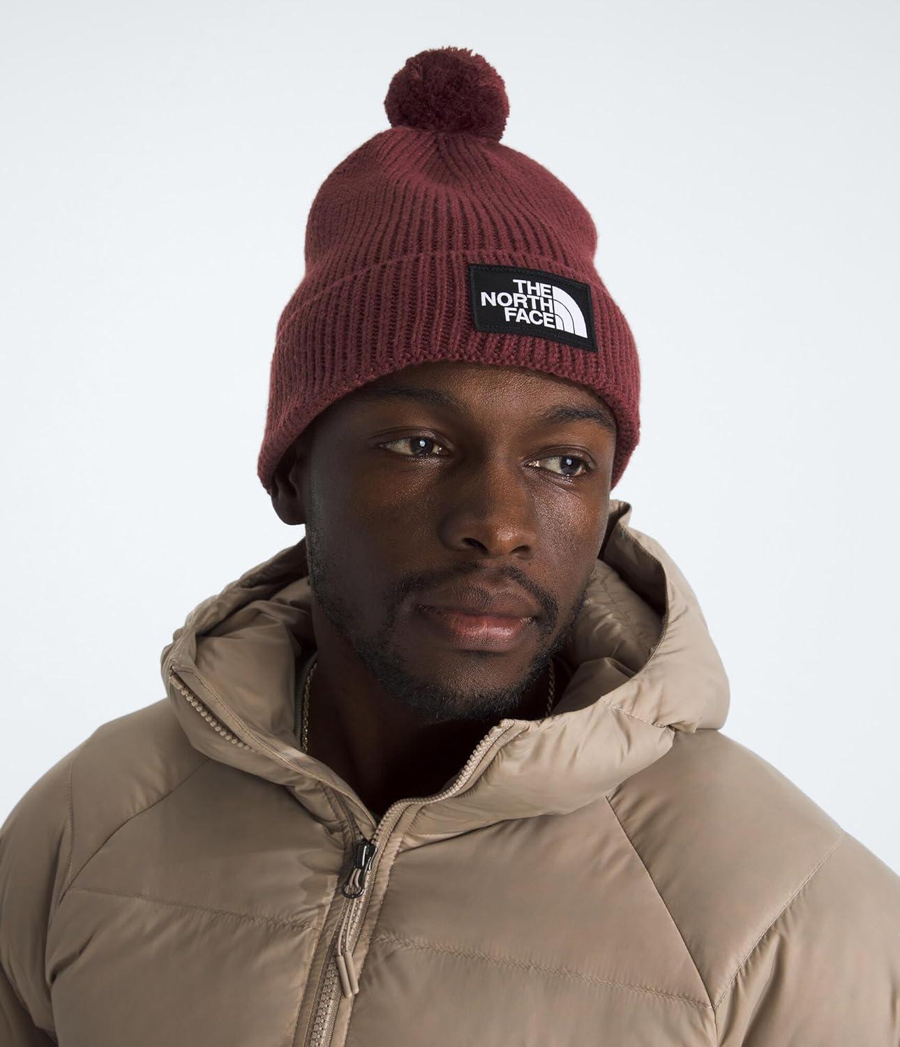 imageThe North FACE UnisexAdult TNF Logo Box Pom BeanieSumac
