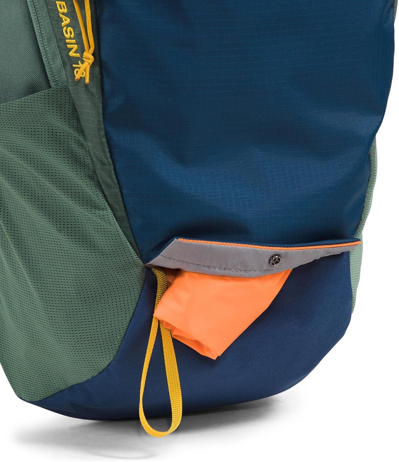 imageThe North Face Basin 18 Liter Technical Daypack with Rain Cover Unisex Backpack Sternum Strap Hiking Pole Attachment Stash Pocket Duck GreenShady Blue One SizeDuck GreenShady Blue