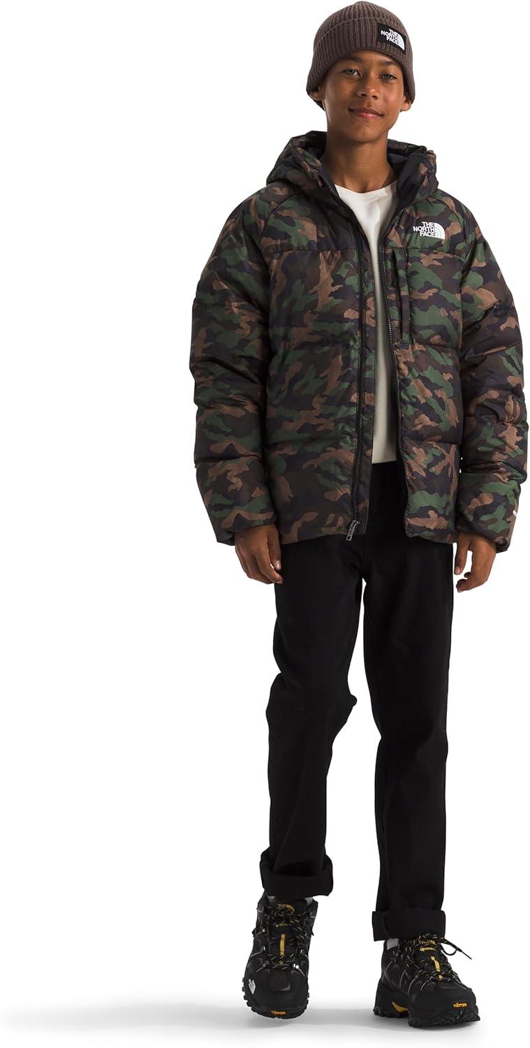 imageThe North Face Boys Reversible North Down Hooded Jacket Little KidsBig KidsTnf Black Tnf Camo Small Print