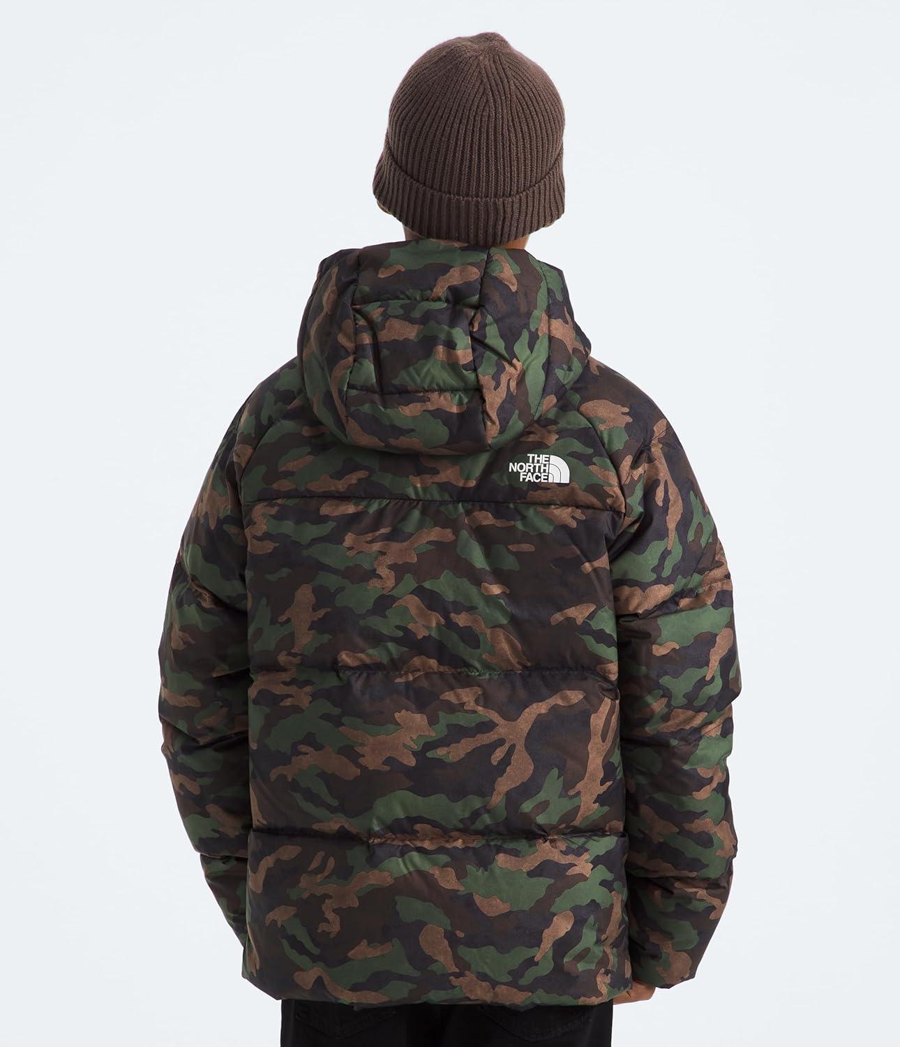 imageThe North Face Boys Reversible North Down Hooded Jacket Little KidsBig KidsTnf Black Tnf Camo Small Print