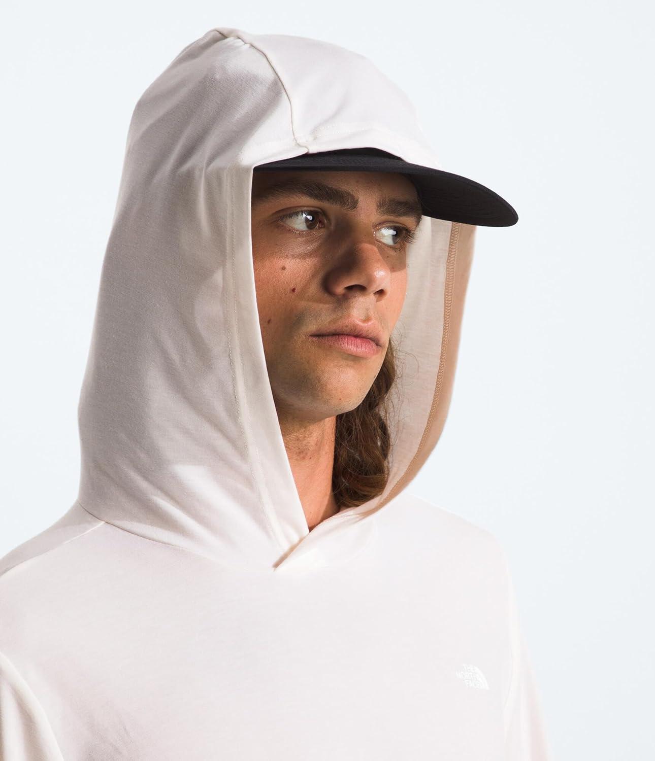 imageThe North Face Mens Adventure Sun Hoodie Light ampamp Breathable Jacket with UPF 40 Sun Protection ampamp 3Piece Hood White Dune Medium